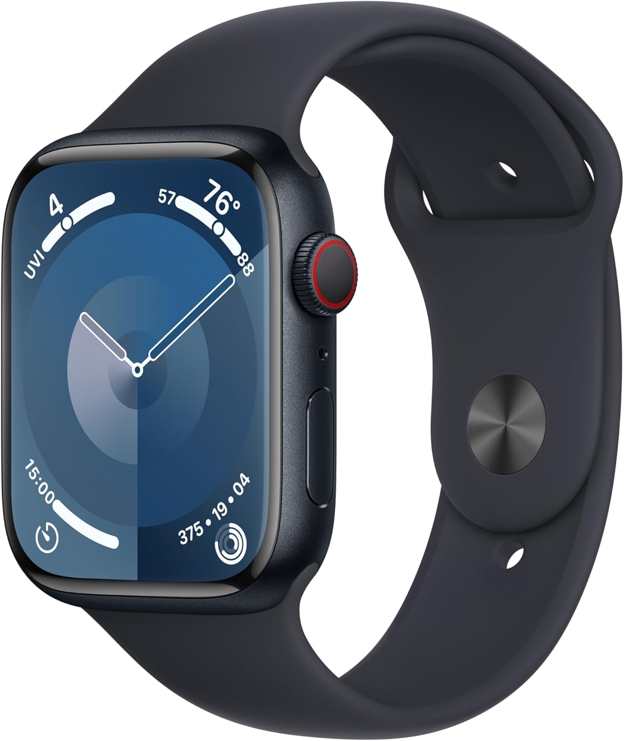 Apple Watch Series 9 [GPS + Cellular 45mm] Smartwatch with Midnight Aluminum Case with Midnight Sport Band M/L. Fitness Tracker, ECG Apps, Always-On Retina Display