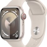 Apple Watch Series 9 [GPS + Cellular 41mm] Smartwatch with Starlight Aluminum Case with Starlight Sport Band M/L. Fitness Tracker, ECG Apps, Always-On Retina Display