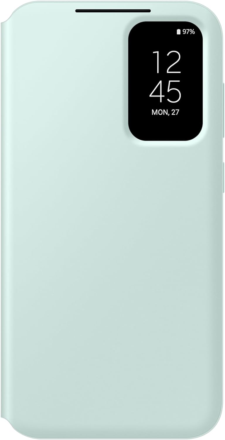 SAMSUNG Galaxy S23 FE S-View Wallet Phone Case, Protective Cover with Card Holder Slot, Finger Tap Display Window, US Version, EF-ZS711CMEGUS, Mint