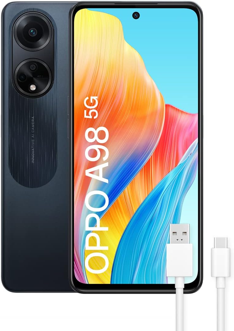 Oppo A98 (5G) Dual-Sim 256GB ROM + 8GB RAM (GSM Only | No CDMA) Factory Unlocked 5G Smartphone (Cool Black) - International Version
