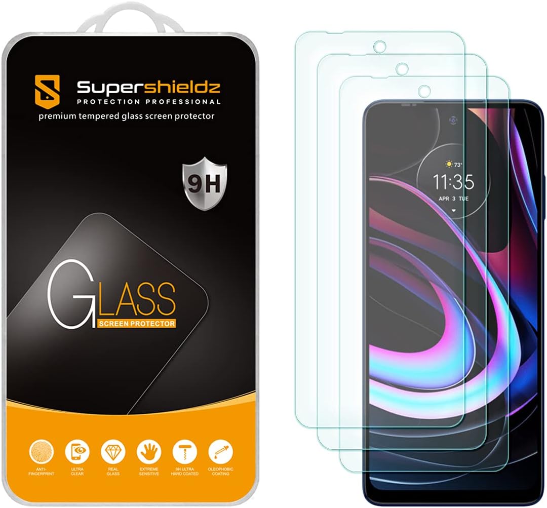 Supershieldz (3 Pack) Designed for Motorola Edge (2021) / Motorola Edge 5G UW Tempered Glass Screen Protector, Anti Scratch, Bubble Free