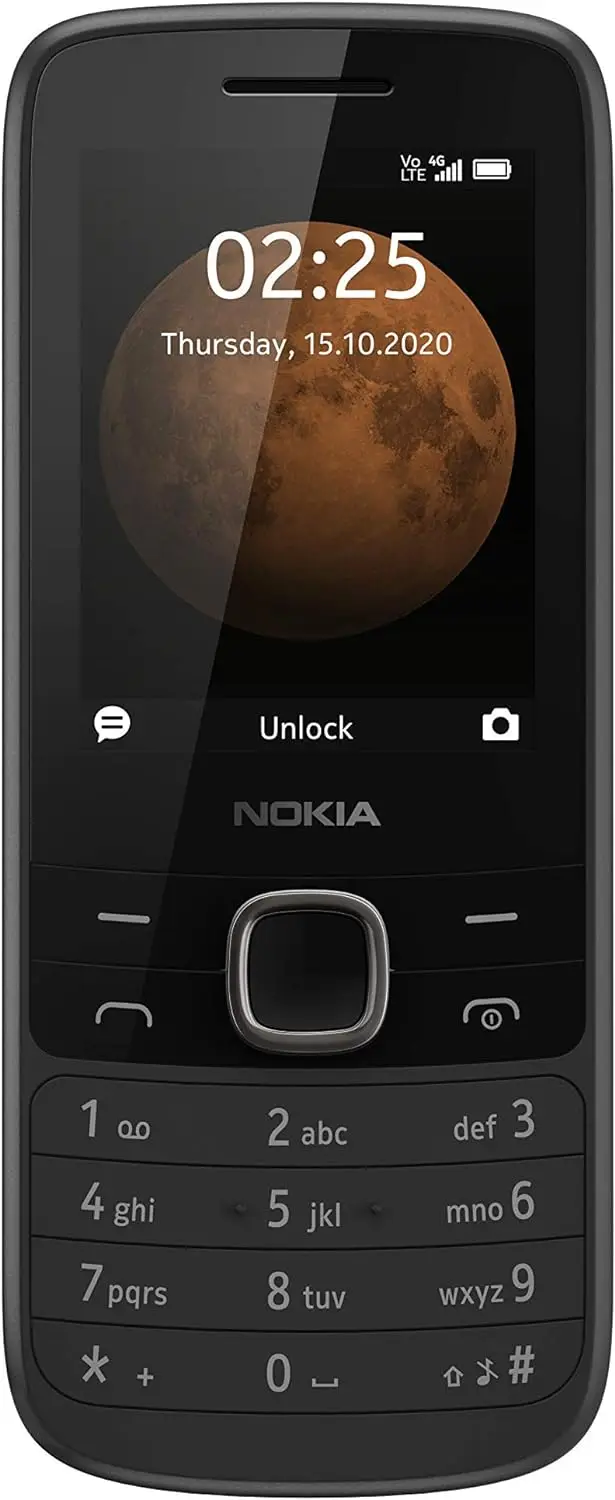 Nokia 225 Unlocked 4G Cell Phone, Black (AT&T/T-Mobile/Cricket/Tracfone/Simple Mobile) (Renewed)