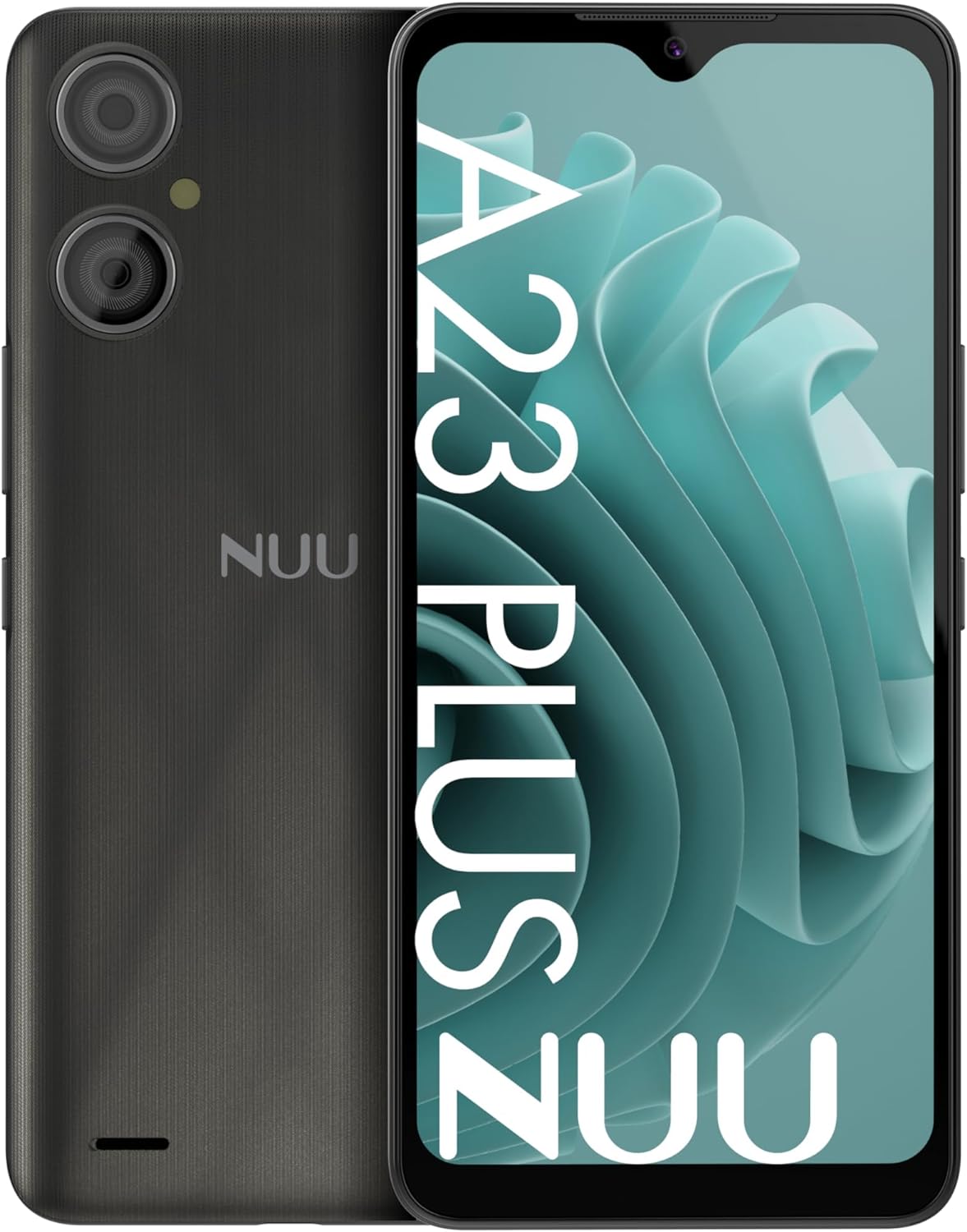 NUU A23Plus Basic Cell Phone for AT&T, T-Mobile, Cricket, Mint Mobile, Metro, 64G/3GB 6.3" 4G LTE, Q Link, Hello Mobile Dual SIM, Black, 365 Days US Warranty with Detachable & Replaceable Battery