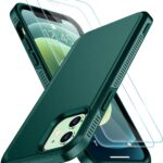 SPIDERCASE for iPhone 12 Case/iPhone 12 Pro Case, [10 FT Military Grade Drop Protection] [with 2 pcs Tempered Glass Screen Protector] Protective Case for iPhone 12/12 Pro - Midnight Green