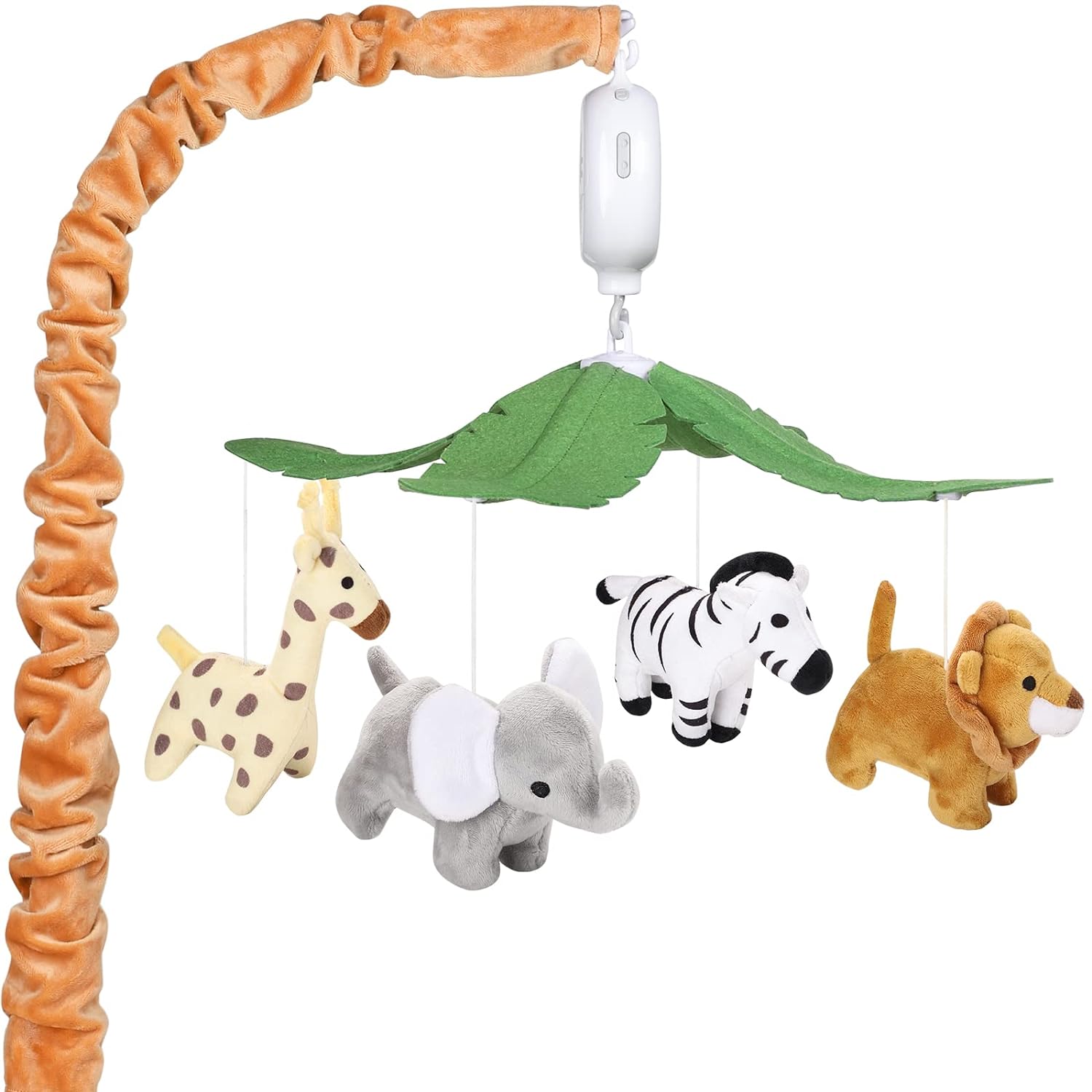 Safari Animals Baby Musical Crib Mobile - Jungle Animals Mobile for Crib with 12 Lullabies for Baby Boys and Girls | Safari Nursery Decor
