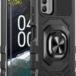 for Nokia G310 5G Case with Tempered Glass Screen Protector,Military Grade Heavy Duty Shockproof Protective Cover,with Ring Kickstand Full-Body Protective Case for Nokia G310 (Black)