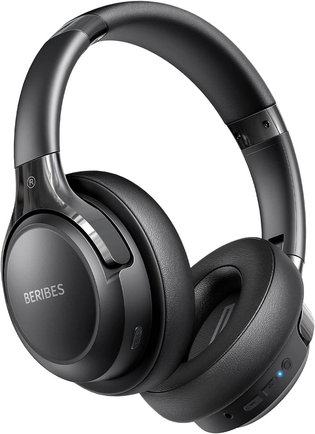 BERIBES Bluetooth Headphones Over Ear, 65H Playtime and 6 EQ Music Modes Wireless Headphones with Microphone, HiFi Stereo Foldable Lightweight Headset, Deep Bass for Home Office Cellphone PC Ect.