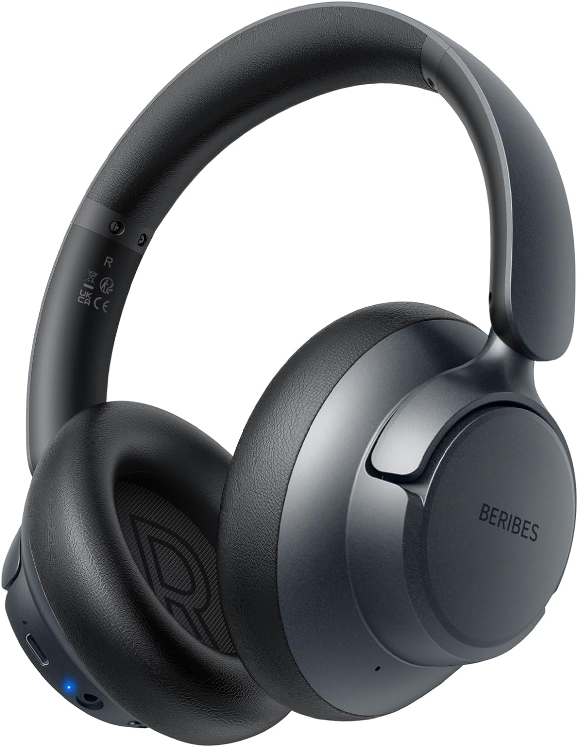 BERIBES Upgraded Hybrid Active Noise Cancelling Headphones with Transparent Modes,70H Playtime Bluetooth Headphones Wireless Bluetooth with Mic, Deep Bass,3.5MM Cable,Soft-Earpads,Fast Charging-Black