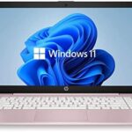 HP Newest 14" HD Laptop, Windows 11, Intel Celeron Dual-Core Processor Up to 2.60GHz, 4GB RAM, 64GB SSD, Webcam, Dale Pink(Renewed) (Dale Pink)