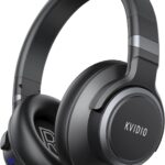 KVIDIO Active Noise Cancelling Headphones, 65 Hours Playtime Bluetooth Headphones with Microphone, Transparency Mode, Deep Bass and Hi-Fi Stereo Sound (Black)