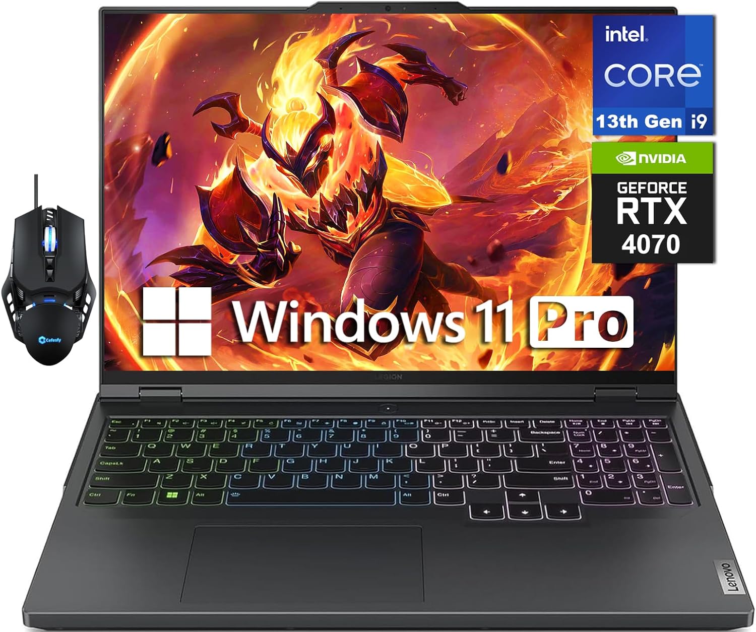Lenovo 2024 Newest Legion Pro 5i Gaming Laptop, 16-inch WQXGA 240Hz Display, Intel 24-Core i9-13900HX, 64GB DDR5 RAM, 1TB SSD, NVIDIA GeForce RTX 4070, Backlit Keyboard, HDMI, Wi-Fi 6, Windows 11 Pro