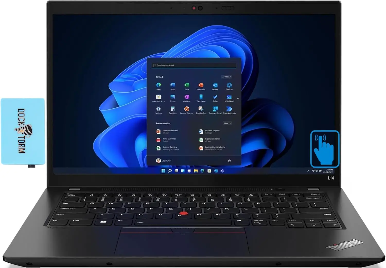 Lenovo ThinkPad L14 Gen 3 Touchscreen 14.0" FHD IPS Home & Business Laptop (Intel i5-1235U 10-Core, 16GB RAM, 512GB PCIe SSD, Intel Iris Xe, WiFi 6, Bluetooth 5.2, Webcam, HDMI, Win 11 Pro) with Hub