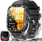 Military Smart Watch for Men 3ATM Waterproof Watch 2.0'' Big Screen Rugged Tactical Smartwatch 430mAh Fitness Tracker with Heart Rate Sleep Monitor for iPhone Android