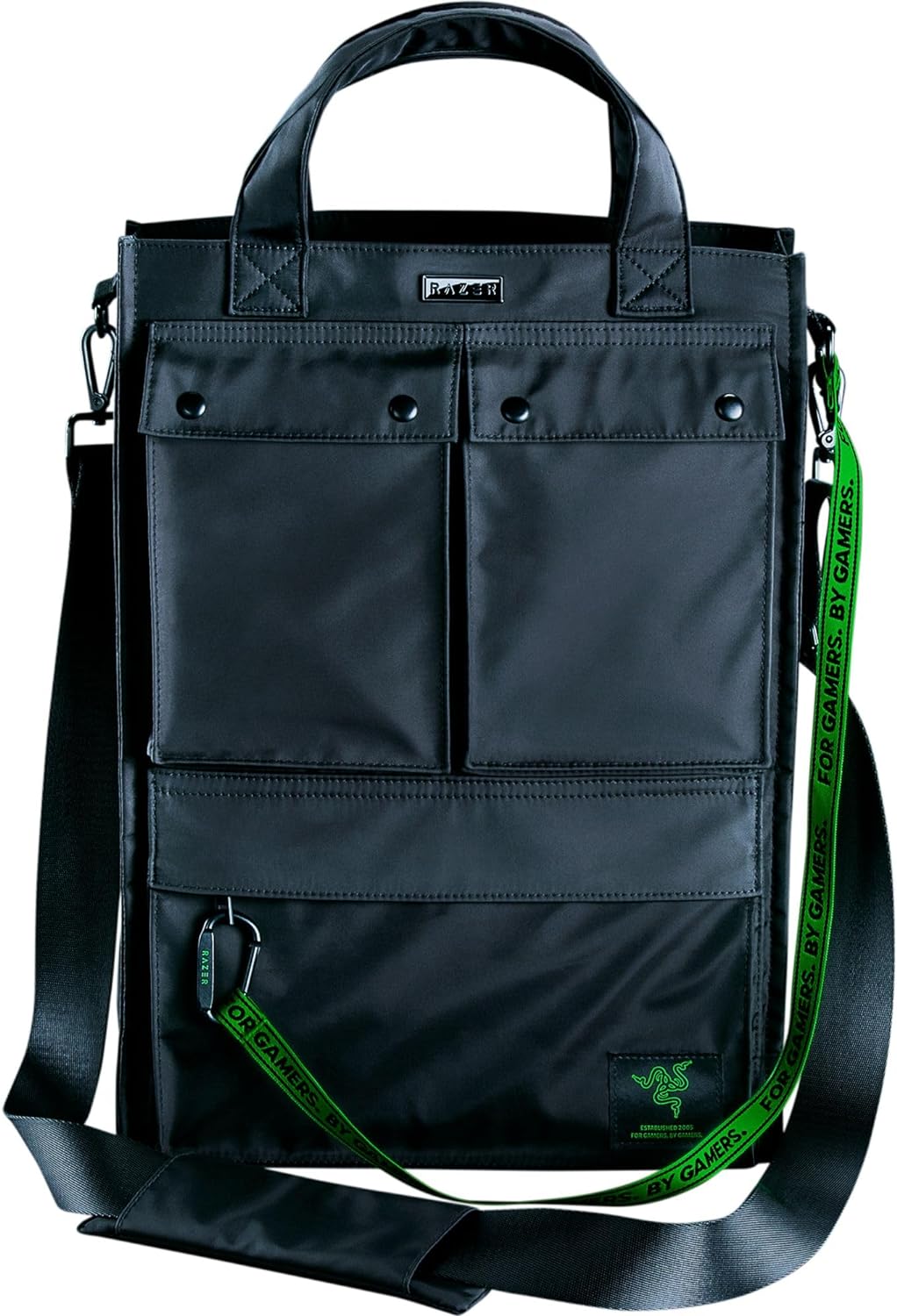 Razer Xanthus Tote Bag: Dedicated Padded Laptop Compartment - Fits up to 16" Laptops – Water Repellent Nylon - Two-Way Carry with Detachable Shoulder Strap