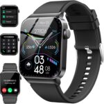 Smart Watch for Men Women, 1.85" Smartwatch (Answer/Make Call), IP68 Waterproof Fitness Tracker, 100+ Sport Modes, Heart Rate and Sleep Monitor, Pedometer, Smartwatches for Android iOS, Deep Black​