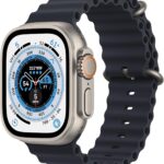 Apple Watch Ultra [GPS + Cellular 49mm] Titanium Case with Midnight Ocean Band, One Size (Renewed Premium)