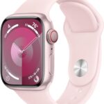 Apple Watch Series 9 [GPS + Cellular 41mm] Smartwatch with Pink Aluminum Case with Pink Sport Band M/L. Fitness Tracker, Blood Oxygen & ECG Apps, Always-On Retina Display