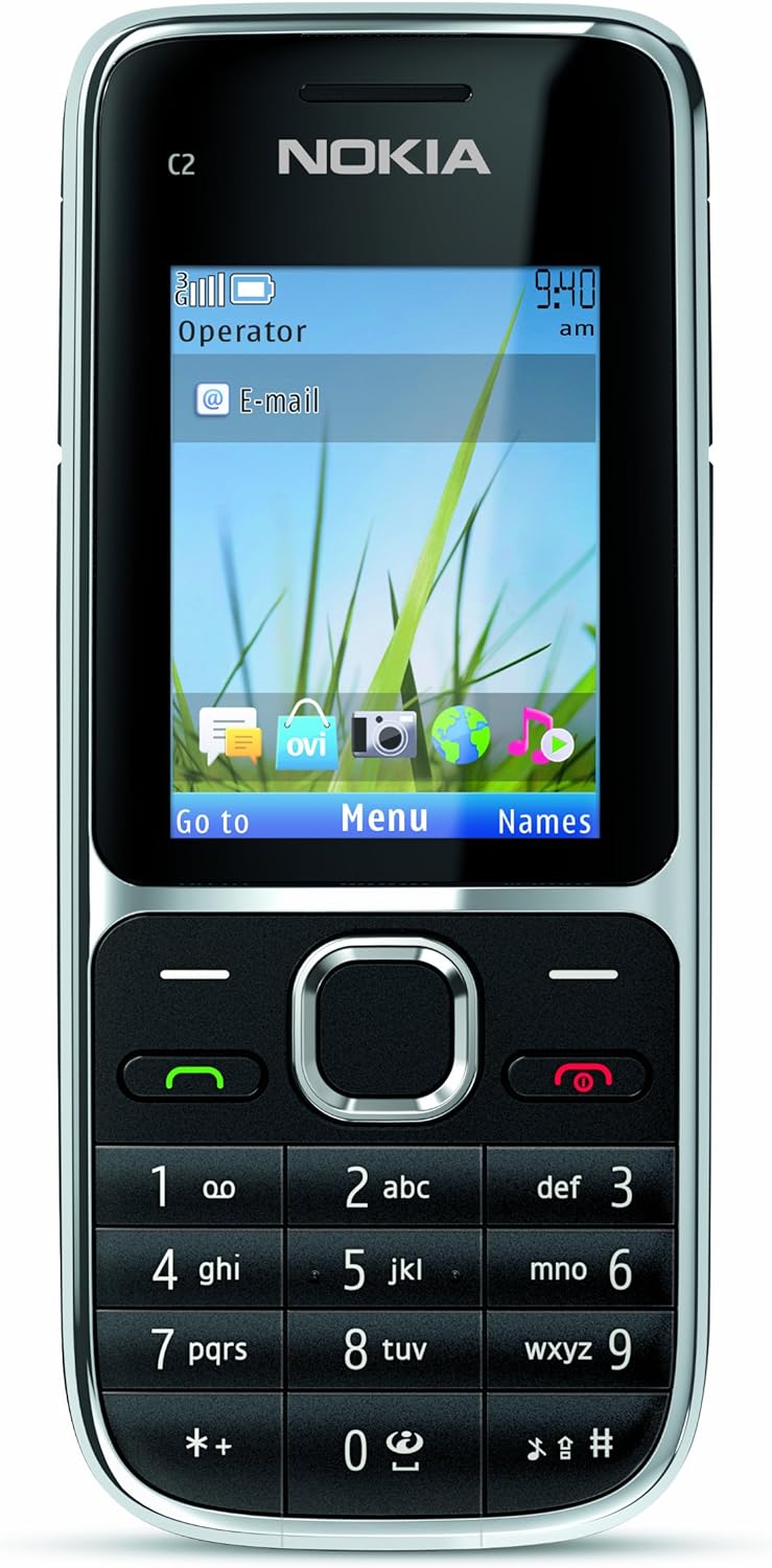 Nokia C2-01.5 Unlocked GSM Phone with 3.2 MP Camera and Music and Video Player--U.S. Version with Warranty (Black)