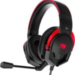 A88 Gaming Headset with Microphone, Stereo Wired Noise Cancelling Over-Ear Headphones with Mic for Pc, Ps5, Xbox One Series X/s, Ps4, Computer, Laptop, Mac, Nintendo, Gamer (Red)