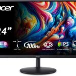 Acer SH242Y Ebmihx 23.8" FHD 1920x1080 Home Office Ultra-Thin IPS Computer Monitor AMD FreeSync 100Hz Zero Frame Height/Swivel/Tilt Adjustable Stand Built-in Speakers HDMI 1.4 & VGA Port