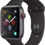 Apple Watch Series 4 (GPS + Cellular, 44MM) - Space Black Aluminum Case with Black Sport Band (Renewed)