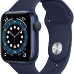 Apple Watch Series 6 (GPS + Cellular, 40mm) - Blue Aluminum Case with Deep Navy Sport Band (Renewed)