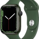 Apple Watch Series 7 (GPS, 45mm) Green Aluminum Case with Clover Sport Band, Regular (Renewed)