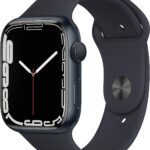 Apple Watch Series 7 (GPS, 45mm) Midnight Aluminum Case with Midnight Sport Band, Regular (Renewed)
