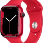 Apple Watch Series 7 (GPS + Cellular, 45mm) Red Aluminum Case with Red Sport Band (Renewed)