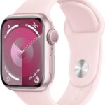 Apple Watch Series 9 [GPS 41mm] Smartwatch with Pink Aluminum Case with Pink Sport Band M/L. Fitness Tracker, Blood Oxygen & ECG Apps, Always-On Retina Display (Renewed)