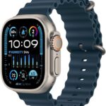 Apple Watch Ultra 2 [GPS + Cellular, 49mm] - Titanium Case with Blue Ocean Band, One Size (Renewed)