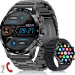 BANGWEI Smart Watches for Men Answer/Make Call, 1,43" AMOLED HD Touch Screen Fitness Tracker Watch with Heart Rate spO2 Sleep Monitor Step Counter, IP68 Waterproof Smartwatch for iOS Android Black