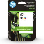 HP 62 Black/Tri-color Ink (2-pack) | Works with HP ENVY 5540, 5640, 5660, 7640 Series, HP OfficeJet 5740, 8040 Series, HP OfficeJet Mobile 200, 250 Series | Eligible for Instant Ink | N9H64FN