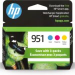 HP 951 Cyan, Magenta, Yellow Ink Cartridges (3 pack)| Works with HP OfficeJet 8600, HP OfficeJet Pro 251dw, 276dw, 8100, 8610, 8620, 8630 Series | Eligible for Instant Ink | CR314FN, Combo 3-Pack