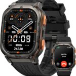 KOSPET Smartwatch with GPS, 50M Waterproof, Compass, Altitude, Air Pressure, 60-Day Long Battery Life, Full Stainless Steel, Bluetooth Call, 1.96'' AMOLED Always-on Display, AI Voice