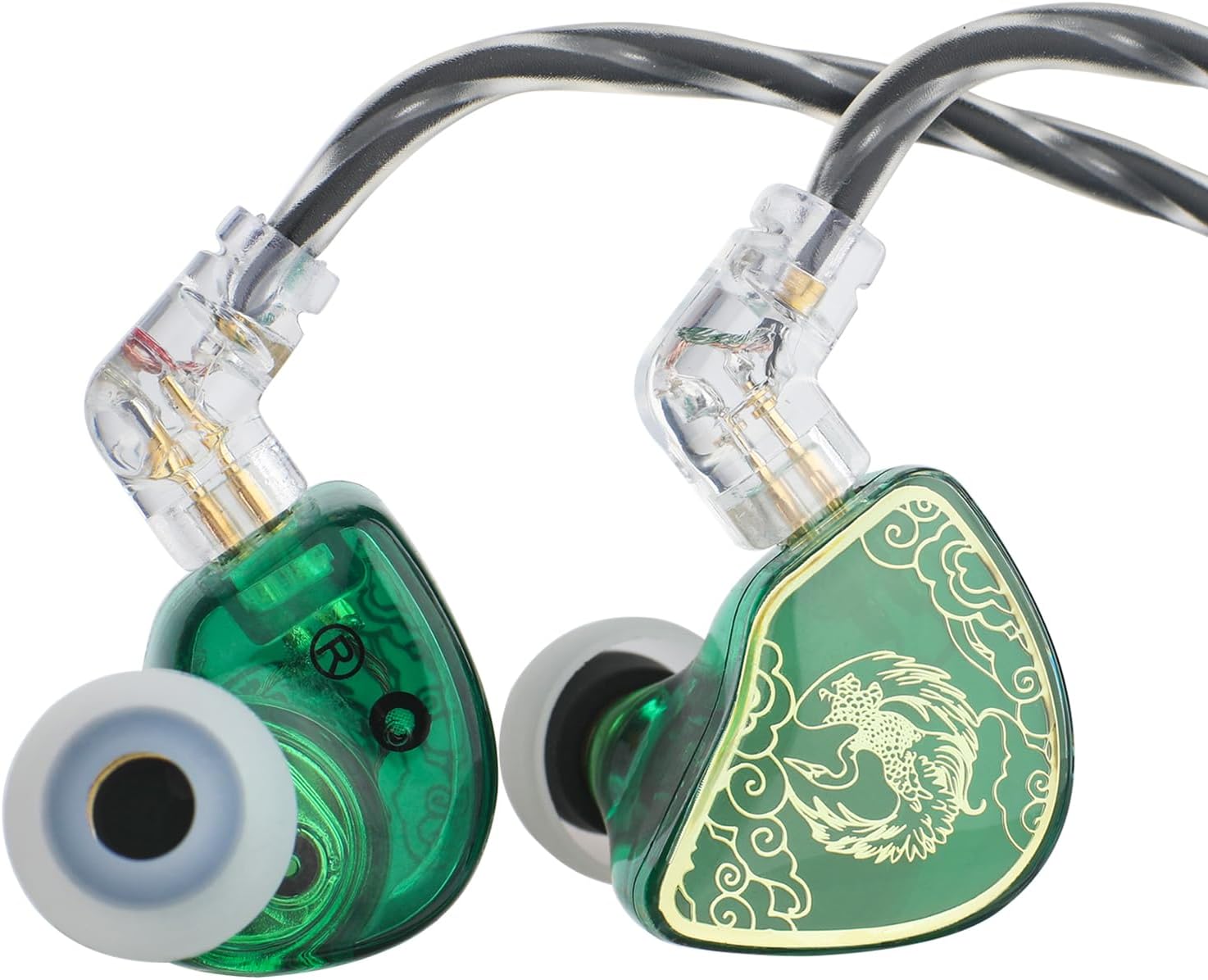 Linsoul TANGZU Wan’er S.G HiFi 10mm Dynamic Driver PET Diaphragm in-Ear Earphone with Ergonomic Shape, Detachable 2Pin OFC Braided Cable for Audiophile Musician DJ Stage (Green, with Mic)