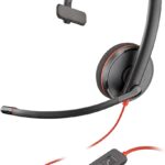 Plantronics - Blackwire 3210 - Wired, Single Ear (Monaural) Headset with Boom Mic - USB-A to connect to your PC and/or Mac