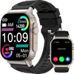 Smart Watch(Answer/Make Call), 2.01" Smartwatch for Men Women, IP67 Waterproof, 100+ Sport Modes Fitness Tracker, Heart Rate Sleep Monitor, AI Voice, Smart Watches for Android iOS Phones