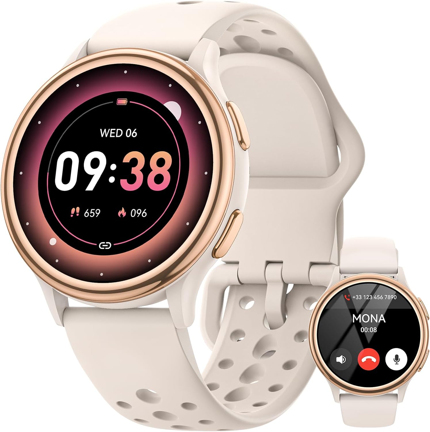 Smart Watches for Women [400+Watch Faces/Calls/Female Health], 1.27" Fitness Tracker Smartwatch for iPhone ＆ Android, Activity Trackers and Smartwatches for Women Heart Rate Monitor, 70+ Sport Modes