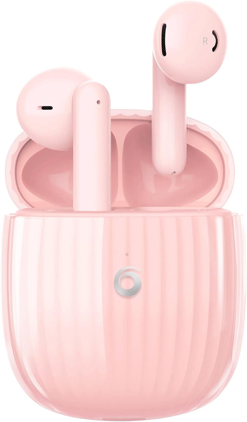 Wireless Earbuds Bluetooth Earbuds Noise Cancelling Earbuds Wireless Earphones Built in Mic Handset 36H Playtime Wireless Earbuds IP55 Waterproof Earbuds for Sport Women Girls Gifts Ideas,Pink
